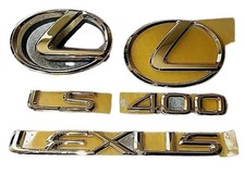 95-00 FITS New Lexus LS400 COMPLETE Emblem Front Rear Trunk KIT Word 24K GOLD picture