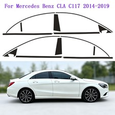 Chrome Delete Blackout Overlay For Mercedes Benz CLA C117 2014-2019 Window Trim picture