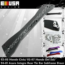 EMUSA Rear Lower Tie Bar Subframe Brace BLACK for 1992-1995 Honda Civic picture