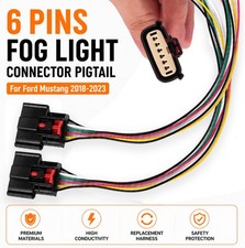2PCS For Ford Mustang 2018-2023 6-way LED Fog Lamp Fog Light Connector Plug picture