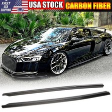 2PCS REAL CARBON Side Skirt Extensions Lip Protector Fit For Audi R8 V10 16-19 picture