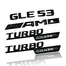 GLE53 COUPE AMG TURBO 4MATIC+ Rear Emblem glossy Black Badge Set for Mercedes picture