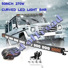 Curved 50inch 270W Single Row LED Light Bar Spot Flood Combo Driving OffRoad 4WD picture