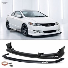 For 09-11 Civic 2Dr Coupe HF-P Style Upper & Lower Unpainted Front Bumper Lip picture