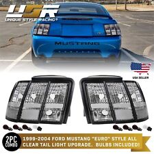 RARE All CLEAR Euro Rear Tail Light Set For 1999-2004 Ford Mustang V6 GT SN95 picture