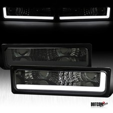 Fit 88-98 C/K Silverado Sierra 92-99 Suburban Smoke LED Bar Bumper Signal Lights picture