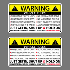2X VEHICLE RULES FUNNY VINYL STICKER CAR TRUCK WINDOW DECAL SAFETY WARNING JDM picture