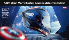AXOR Street Marvel “CAPTAIN AMERICA” DOT & ECE Certified Motorcycle Helmet picture