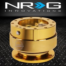 UNIVERSAL NRG STEERING WHEEL 6-HOLE GEN 2.0 QUICK RELEASE ADAPTOR CHROME GOLD picture