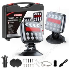 2x Amber Rechargeable Strobe Warning Lights Wireless Beacon for Truck Trailer picture