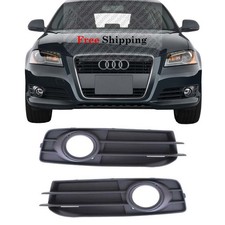 For 2009-2013 Audi A3 Fog Light Bezel with Black Trim Left & Right Side Set of 2 picture