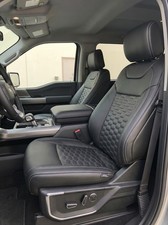 2021-26 Ford F-150 XLT Black & White Leather Seat Covers Upgrade picture