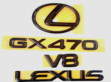 FITS LEXUS GX470 REAR TRUNK EMBLEM KIT PEARL BLACK 03 04 05 06 07 08 09 picture