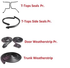 78-81 Camaro Firebird Door Rubber Weatherstrip Seals Kit w/ T-Tops 7 pc KIT NEW picture