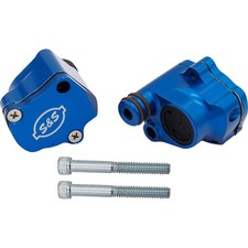 S&S Cycle 900-1186 Anodized Blue Billet Head Breather Kit Harley Davidson M8 picture