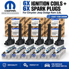 6X OEM UF648 Ignition Coil + Iridium Spark Plugs Chrysler Dodge Jeep Ram 3.6L V6 picture