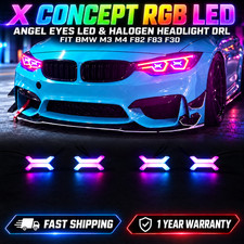 X Concept RGB LED Angel Eyes LED&Halogen Headlight DRL Fit BMW M3 M4 F82 F83 F30 picture