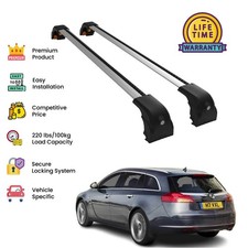 Premium Quality Roof Rack Cross Bar set for Opel Insigna Sw Estate 2009-Silver picture