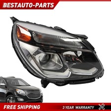 Headlight Right Side For 2016-17 Chevy Equinox Halogen Chrome Headlamp Assembly picture