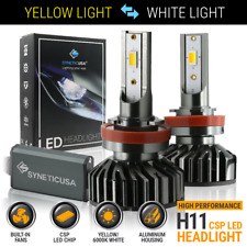SYNETICUSA H11 H9 H8 LED Fog Light Bulbs Switchback Dual Color Yellow or White picture