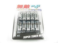Muteki SR48 Extended Open Ended Wheel Tuner Lug Nuts Chrome Silver 12x1.5mm NEW picture