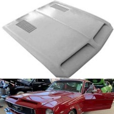 1965 1966 MUSTANG FIBERGLASS HOOD WITH 68 SHELBY STYLE SCOOPS/ VENTS FUNCTIONAL picture