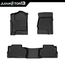 TPE Floor Mats Fit 14-19 Silverado Sierra 1500-3500 Double Cab Front & 2nd 98241 picture