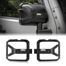 2X OMU Aluminum Rearview Mirror Rain Shield Frame For 2007-2017 Jeep Wrangler JK picture