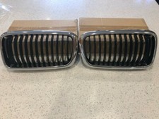New Front Hood Grille Left & Right Replace BMW OEM # 51138231593/4 Chrome Black picture