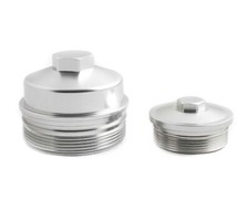 Rudy's Billet Aluminum Oil & Fuel Filter Caps For 2003-07 Ford 6.0L Powerstroke  picture