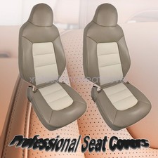 4 x Fits Ford Expedition 2003-2006 Both Side Bottom & Top Leather Seat Cover Tan picture