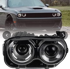 2015-2021 Dodge Challenger RH HID Xenon Headlight Black Style Passenger Side picture