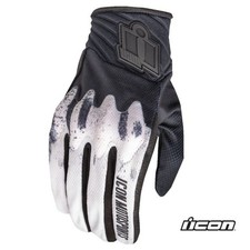 Icon Anthem3 Street Motorcycle White/Black Gloves - Pick Size picture