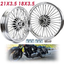 21x3.5 18x3.5 Fat Spoke Wheels Rims for Harley Softail Deluxe FLSTNI FLSTN FLSTC picture