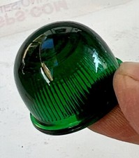 VINTAGE NOS Glass Green TRUCK CAR  ?? LIGHT GLASS LENS Caps Dot picture