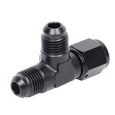 LokoCar 6AN Flare Male Tee Fitting Adapter with AN6 Female Swivel on Run Black picture