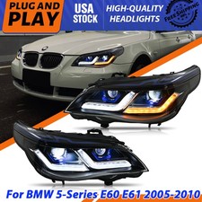 2x FULL LED Headlight w/ DRL Turn For BMW 5 Series E60 E61 2005-2010 Front Lamp picture