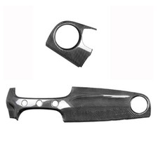 2pc Dry Carbon Fiber Dashboard Panel Cover Trim Set for Fiat 500 2016-2023 picture