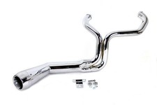 FLT Offset Megaphone 2:1 1-3/4 inch Exhaust Chrome with Chro for Harley-Davidson picture