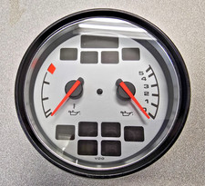 NICE USED GENUINE VDO PORSCHE 911 993 COMBO STEEL GREY OIL PRESSURE GAUGE 11/94 picture