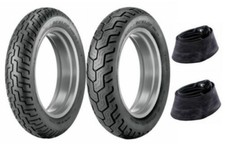 New Dunlop 100/90-19 & 170/80-15 D404 Tires & Tubes VLX600 & V-Star 650 Custom picture