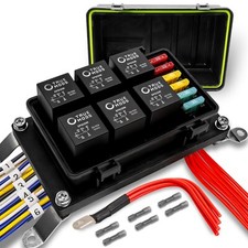 Universal 12V Waterproof Automotive 6 ATO Fuse Relay Box Block w/ Harness Marine picture