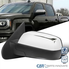 Left Side Mirror Fits 2014-2018 Silverado Sierra Chrome Power Heated+Puddle View picture