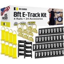 DC Cargo E Track Rails Tie-Down Kit 8' Etrack Rail, E-track Rings, Anchors, Caps picture