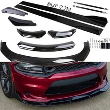 For Dodge Charger 2015-23 Front Bumper Lip Spoiler+Side Skirts+Rear Lip picture