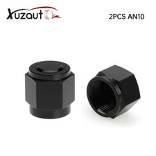 2Pcs -10AN AN10 Female AN Flare Fitting Cap Block off Nut Aluminum Black picture