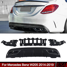 C63 Style Rear Diffuser Lip For Mercedes Benz W205 C300 C350 AMG-Line 2014-2019 picture