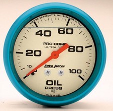Autometer 4221 Ultra-Nite Oil Pressure Gauge, 2-5/8