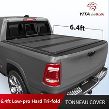 6.4FT Low Pro Hard Tri-fold Tonneau Cover For 09-24 Ram 1500 10-26 Ram 2500/3500 picture