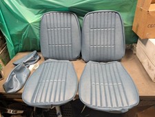 Set 1984 to 1987 El Camino Reclining Bucket Seat Covers Vinyl Medium Blue picture